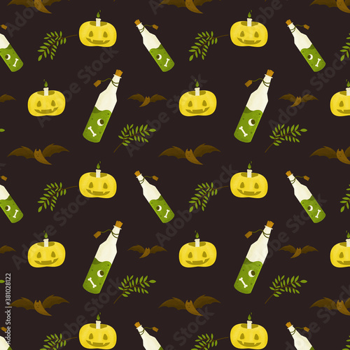 cute halloween stuff seamless pattern