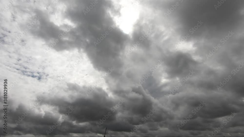 Dramatic stormy dark clouds before rain. cloudy sky rainy season in topical country time lapse, skycap nature background
