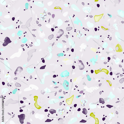 Terrazzo Texture Vector. Flooring Seamless Pattern