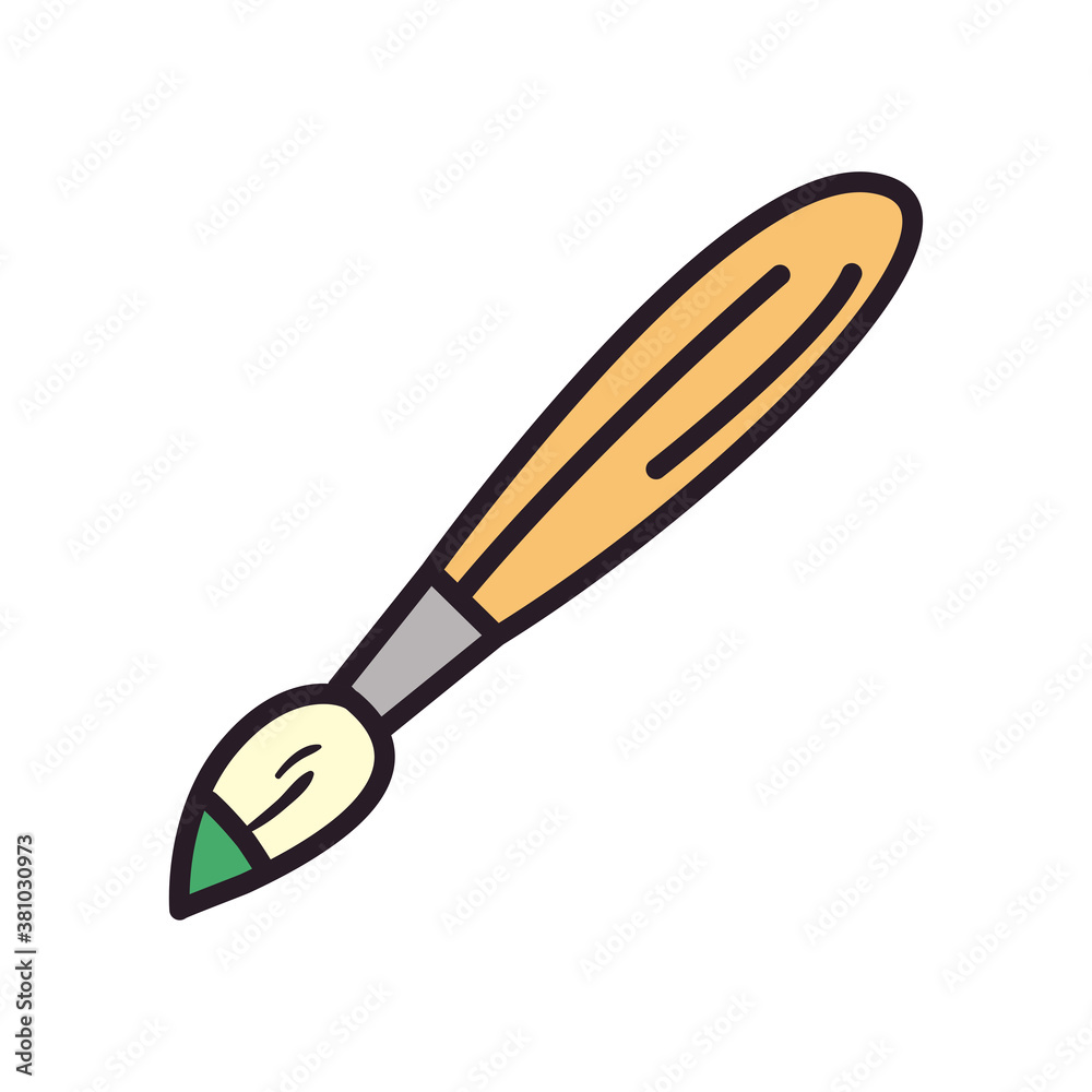 Fotografie paint brush line and fill style icon vector design