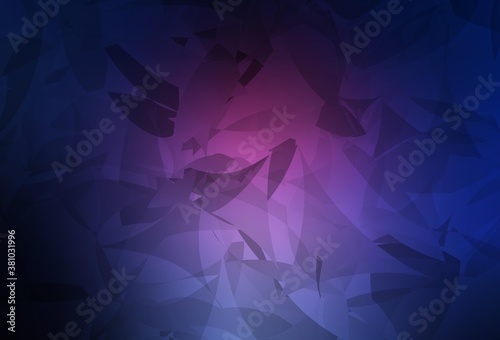 Dark Pink, Blue vector texture with abstract poly forms. © smaria2015