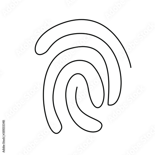 Fingerprint pattern continuous line drawing illustration