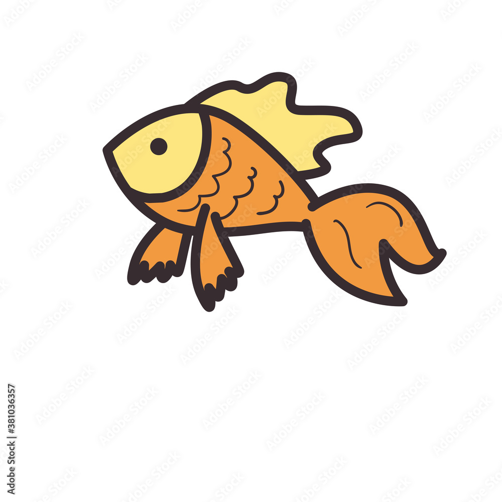Fish animal line and fill style icon vector design Fish animal line and fill style icon vector design