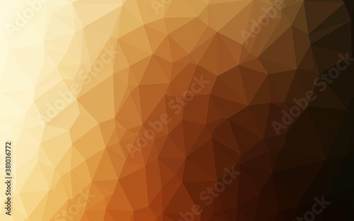 Dark Orange vector shining triangular pattern. Colorful illustration in Origami style with gradient. Textured pattern for background.