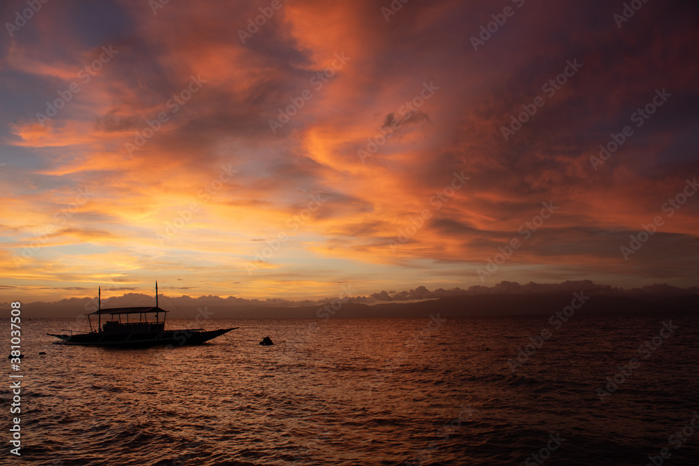 beautiful sunset at El Nido Philippines beautiful sunset at El Nido Philippines