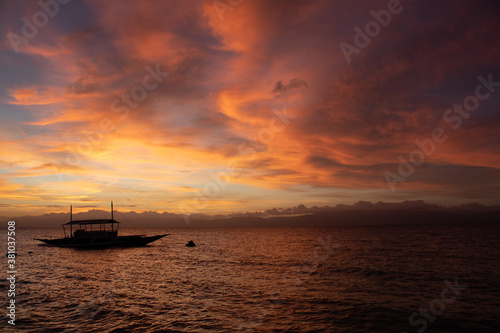 beautiful sunset at El Nido Philippines