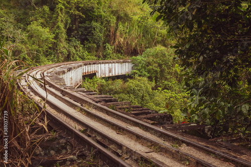 Amaga, Antioquia / Colombia. March 31, 2019. Old railway road of Antioquia, Colombia
