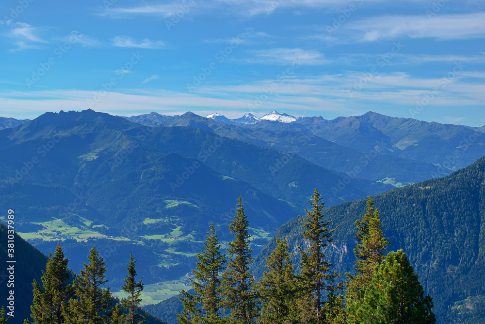 View from Rofan Mountains in Tyrol, Austria	