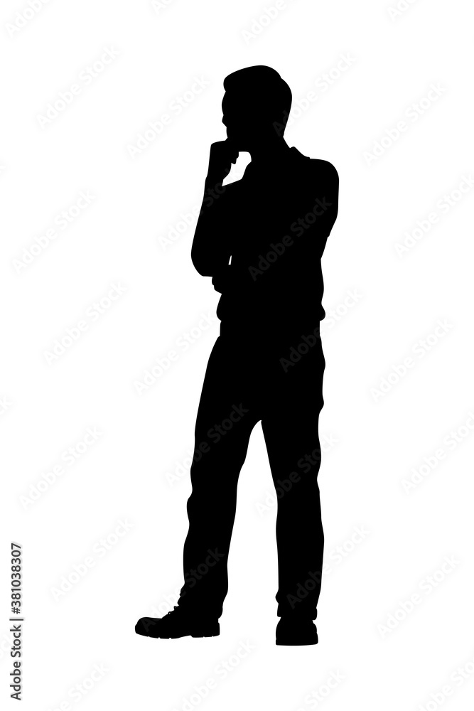 Man with cellphone silhouette vector Man with cellphone silhouette vector