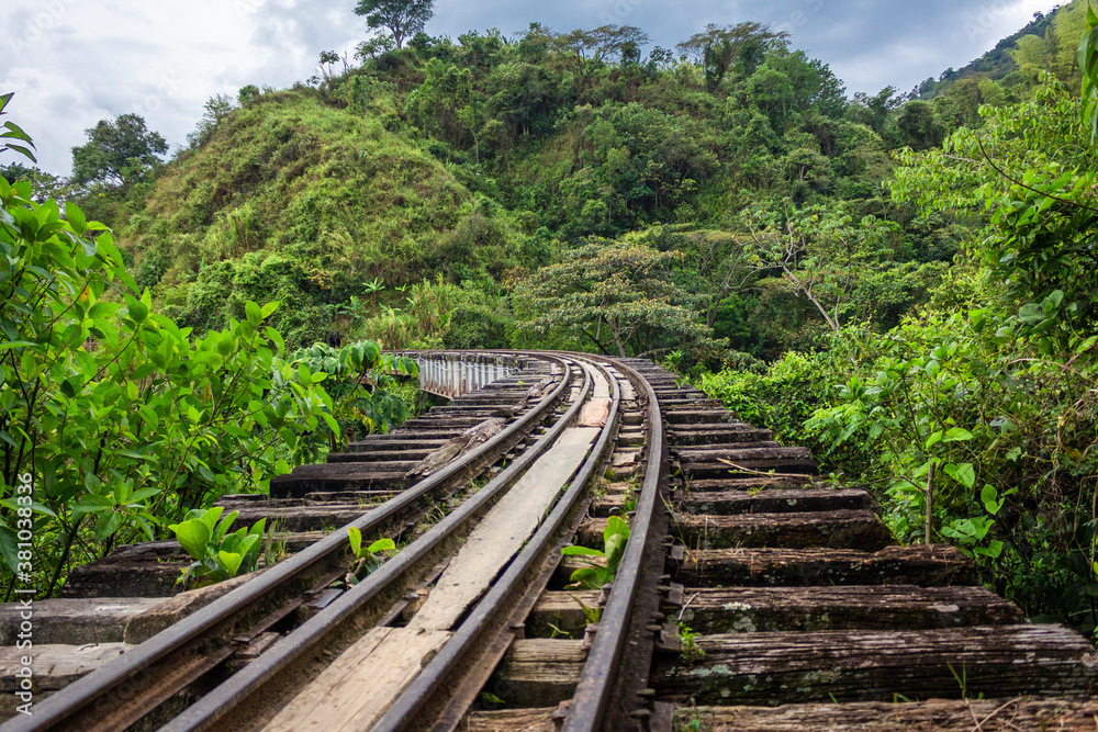 Amaga, Antioquia / Colombia. March 31, 2019. Old railway road of Antioquia, Colombia Amaga, Antioquia / Colombia. March 31, 2019. Old railway road of Antioquia, Colombia