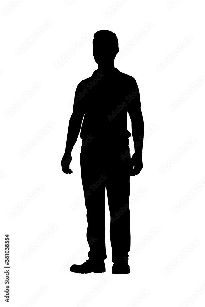 Man with cellphone silhouette vector