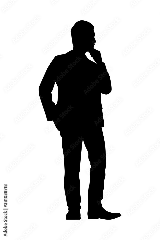 Business man silhouette vector