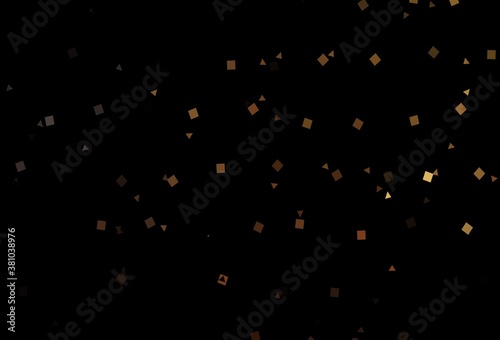 Dark Black vector template with crystals, circles, squares.