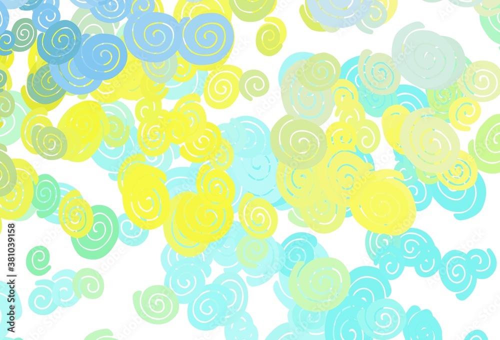 Light Green, Yellow vector pattern with bubble shapes. Light Green, Yellow vector pattern with bubble shapes.