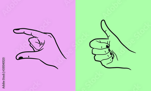 Hand gestures vector illustration. Hand symbol. 