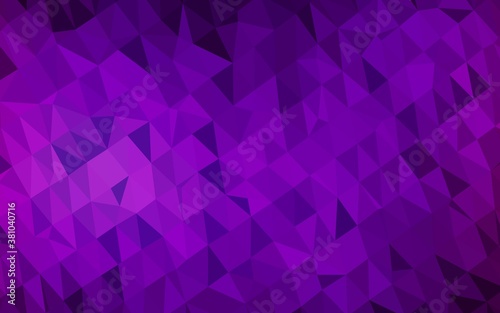 Dark Purple vector shining triangular pattern. Brand new colorful illustration in with gradient. Brand new design for your business.