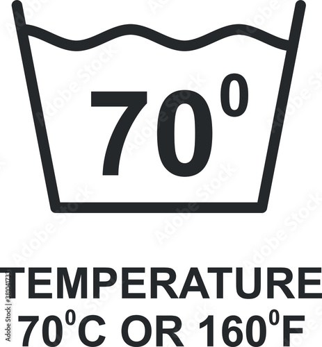 TEMPERATURE 70 DEGREE ICON, SIGN AND SYMBOL