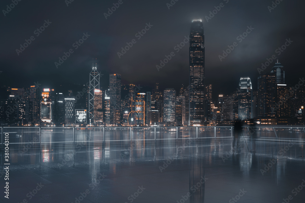 Obraz premium Abstract and horizontal Hong Kong Harbour View; Background