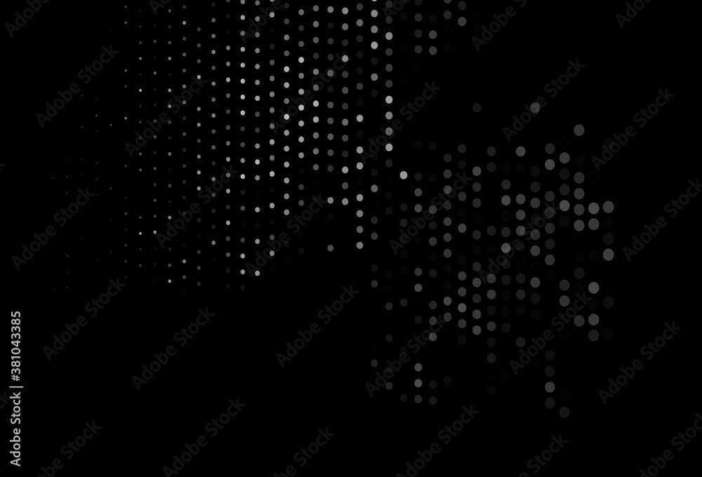 Dark Black vector background with bubbles.
