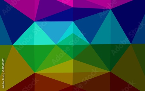 Dark Multicolor  Rainbow vector abstract polygonal cover. Shining illustration  which consist of triangles. Textured pattern for background.