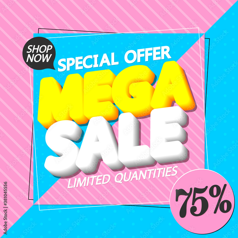 custom made wallpaper toronto digitalMega Sale up to 75% off, discount poster design template, special offer, vector illustration