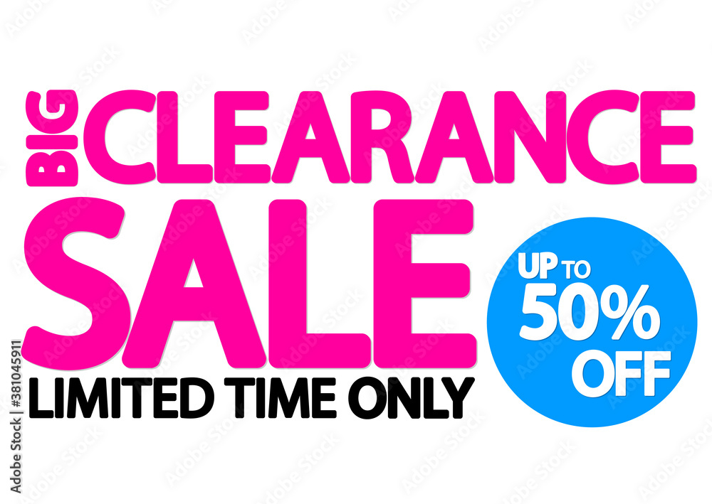 Clearance Sale up to 50% off, discount poster design template, special offer, vector illustration