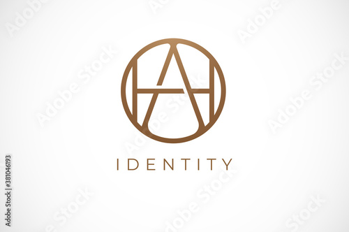Abstract initial letter H and A logo,usable for branding and business logos, Flat Logo Design Template, vector illustration