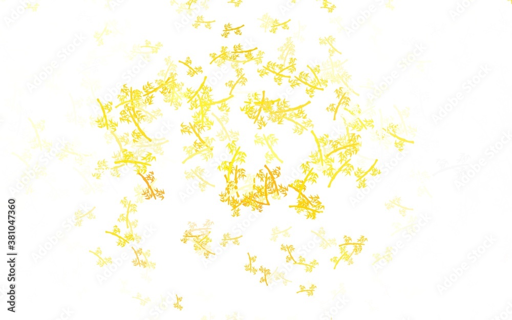 Light Red, Yellow vector doodle pattern with branches. Light Red, Yellow vector doodle pattern with branches.