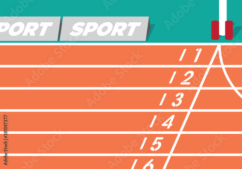 running track finish line illustration