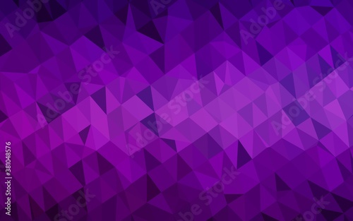 Dark Purple vector triangle mosaic cover. Shining illustration, which consist of triangles. Template for a cell phone background.