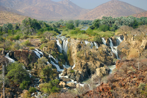Epupa Falls, large waterfalls created by the Cunene River on the border of Angola and Namibia