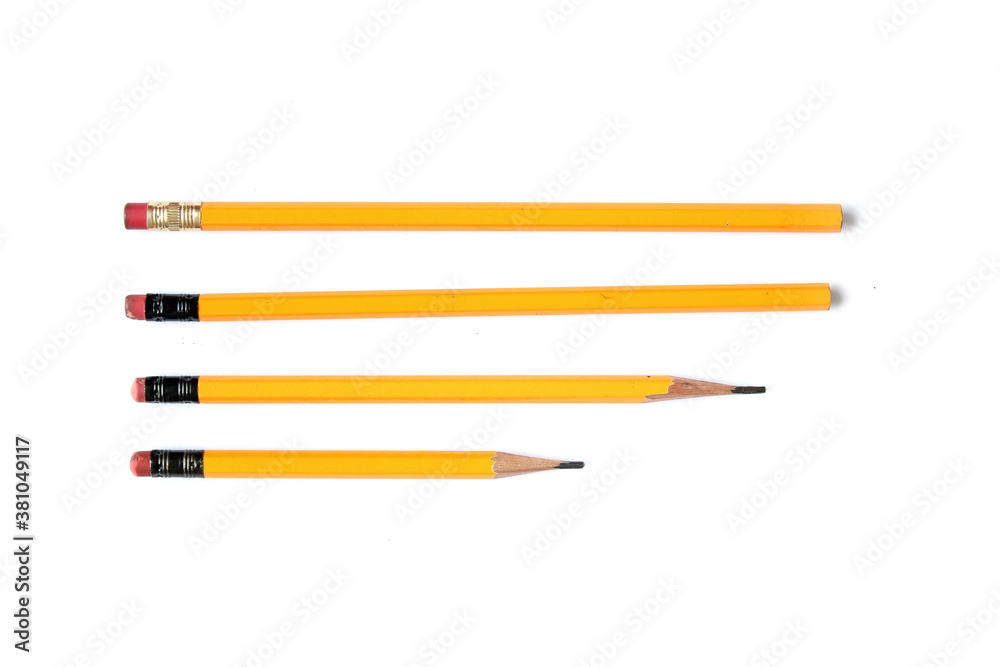 Classic yellow color Pencil eraser isolated on white background . Classic yellow color Pencil eraser isolated on white background .