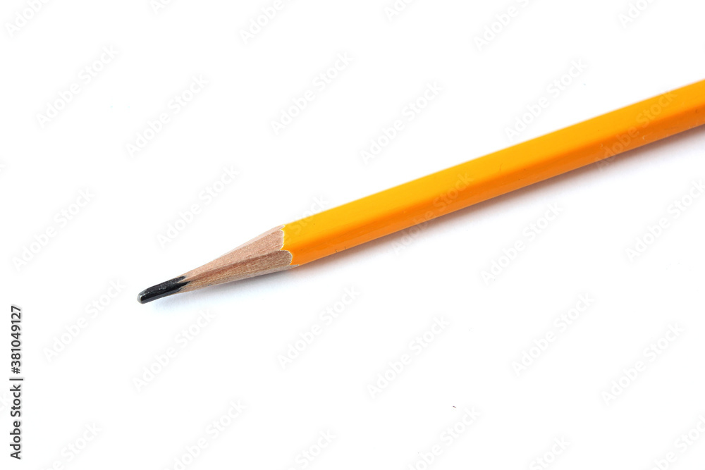 Classic yellow color Pencil isolated on white background . Classic yellow color Pencil isolated on white background .