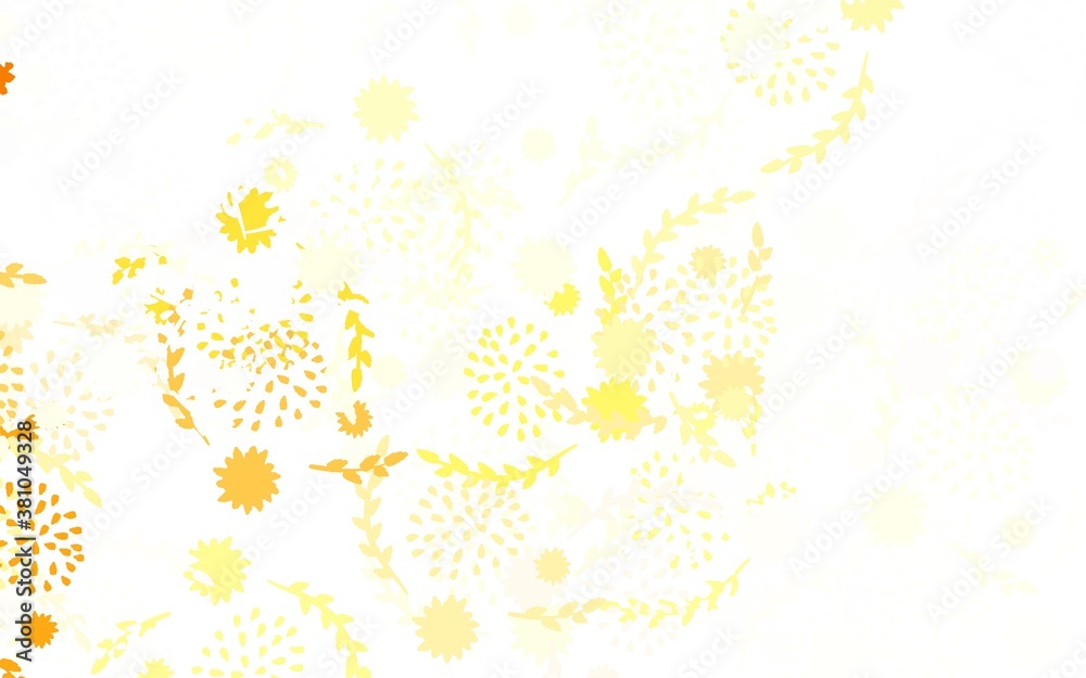 Fototapeta premium Light Orange vector natural artwork with flowers, roses.