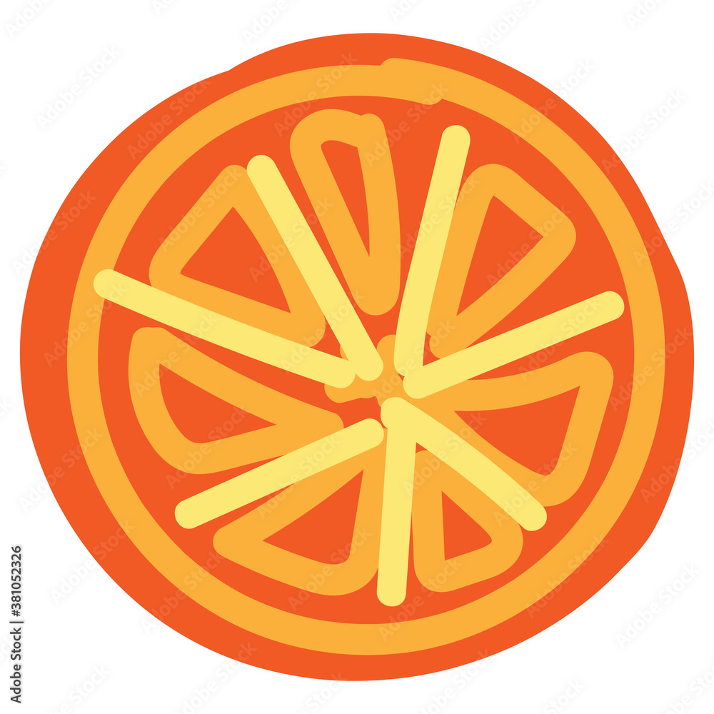 Simple sketch tangerine fruit drawing Royalty Free Vector