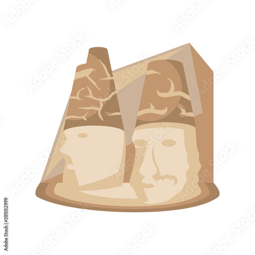 Turkish mount nemrut building detailed style icon vector design