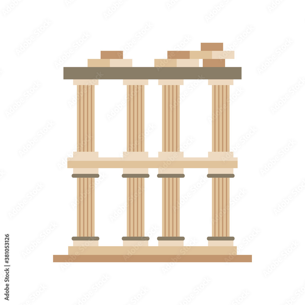 Turkish pergamum building detailed style icon vector design