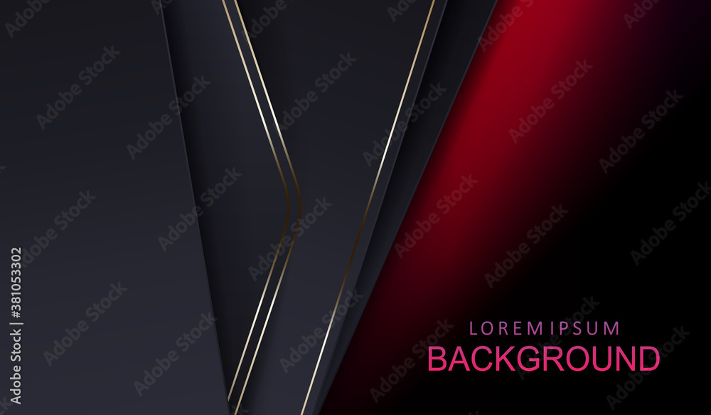 Abstract design with a gradient of red, oblique gray curtains and an arrow silhouette with a gold hue border Abstract design with a gradient of red, oblique gray curtains and an arrow silhouette with a gold hue border