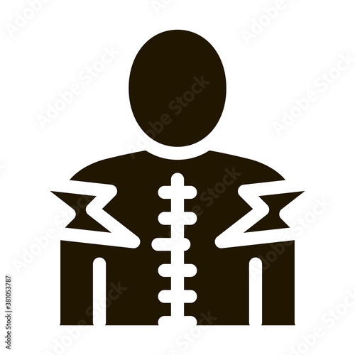 Spinal Pain glyph icon vector. Spinal Pain Sign. isolated symbol illustration