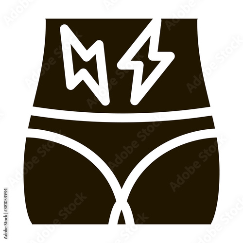 Lower Abdominal Pain glyph icon vector. Lower Abdominal Pain Sign. isolated symbol illustration