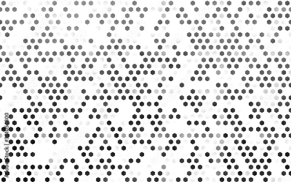 Dark Silver, Gray vector background with hexagons. White background with colorful hexagons. Pattern can for your ad, booklets.