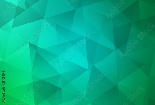 Light Green vector polygonal template.