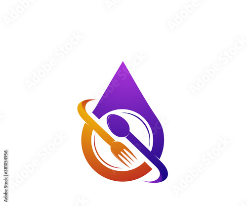 Food and drink icon logo design template