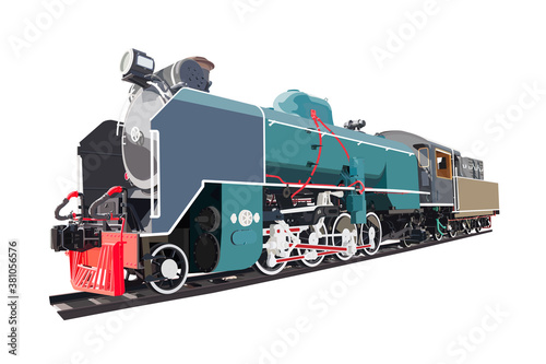 Steam locomotive transport, vintage train.
