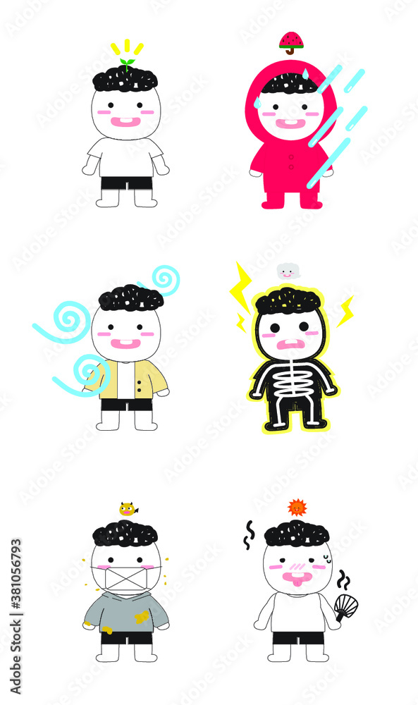 Fototapeta premium 날씨캐릭터 weather character