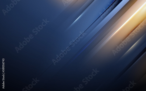 Blue and gold abstract minimal geometric background. Abstract technology Hi-tech futuristic digital. Vector illustration