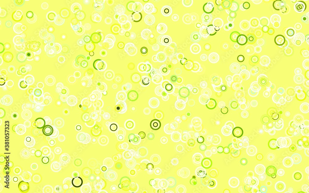 Light Green, Yellow vector background with bubbles. Light Green, Yellow vector background with bubbles.