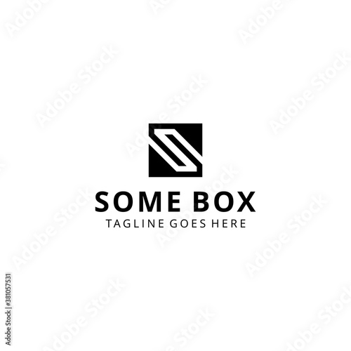 Creative illustration modern S with box sign geometric logo design template