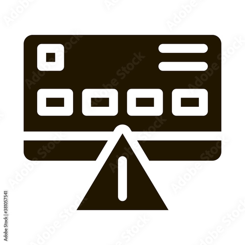 Credit Card Hacking glyph icon vector. Credit Card Hacking Sign. isolated symbol illustration