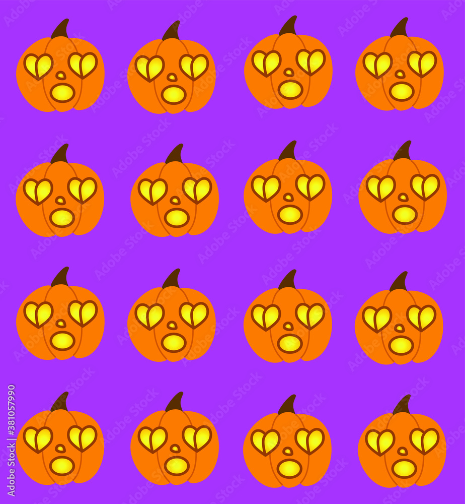 Fototapeta premium Pattern for Halloween. Background with pumpkins. Colored background for the holidays